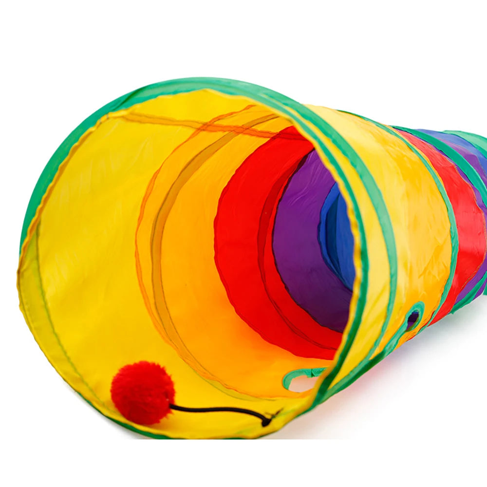 Cat Tunnel Toy: Indoor-Outdoor, Colorful, Interactive Puzzle for Cats.