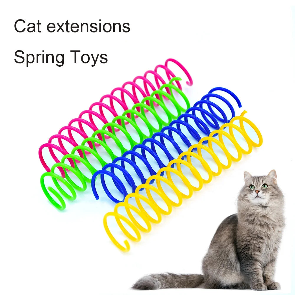 Colorful Plastic Spring Cat Toy: Interactive Pet Supplies