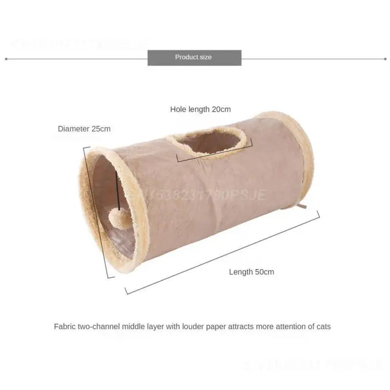 Indoor Pet Tunnel: Suede fabric, play chase, hiding, training.