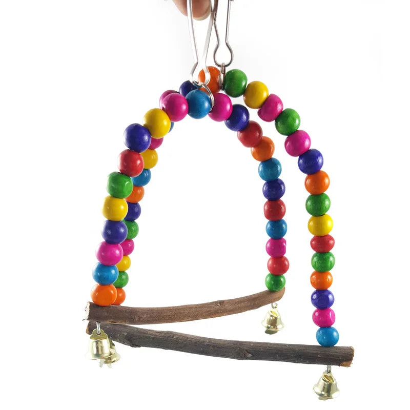 Colorful Swing Parrot Toy: Bird Stand, Squirrels Supplies, Accessories