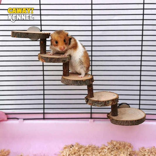 Pet-Friendly Log Stairs: Interactive Toy for Playful Pets