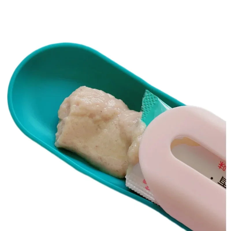 Pet Feed Spoon: Dispenser for Liquid Food, Snack Strip Squeezer