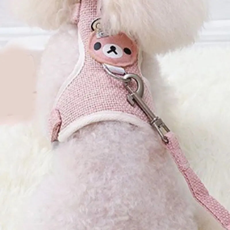 Cute Vest Leash: Breathable, adjustable, for small pets, kittens.