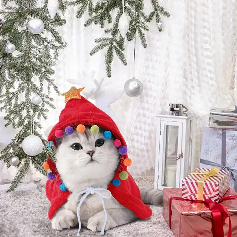 Pet Costume: Cute Christmas cloak, Halloween disguise, for cats and dogs.