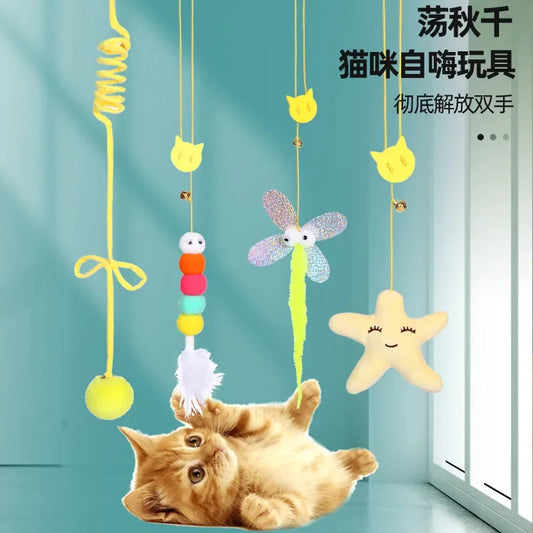 Retractable Cat Toy: Hanging Door Type, Scratch Rope, Elasticity