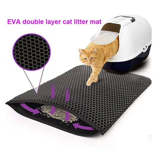 Waterproof EVA Litter Box Mat: Non-slip, washable pad.