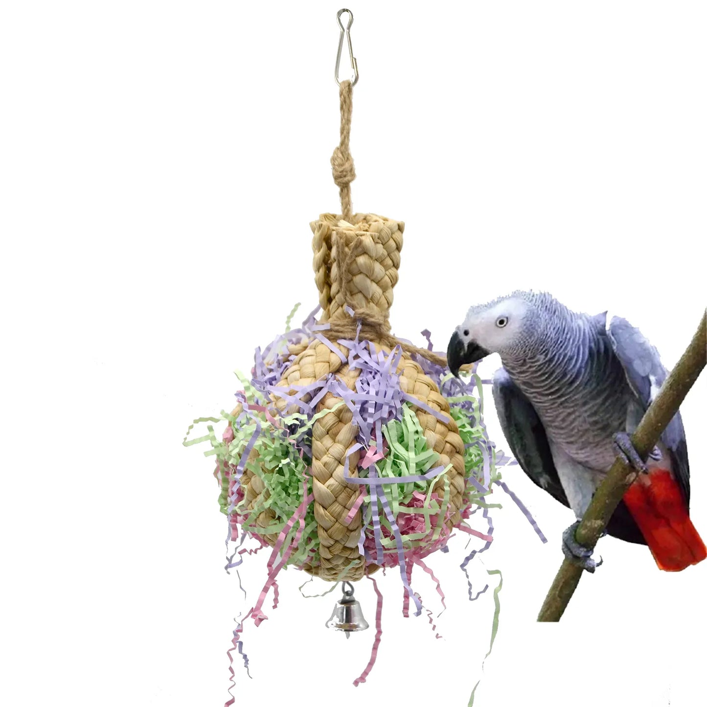 Parrot Shredder Toy: Anti-Biting Foraging Toy with Bell