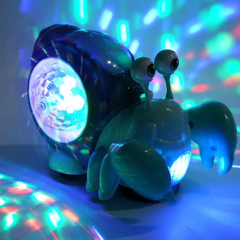 Electronic Pets: Crawling crab, walking snail, glowing light, toddler toy.