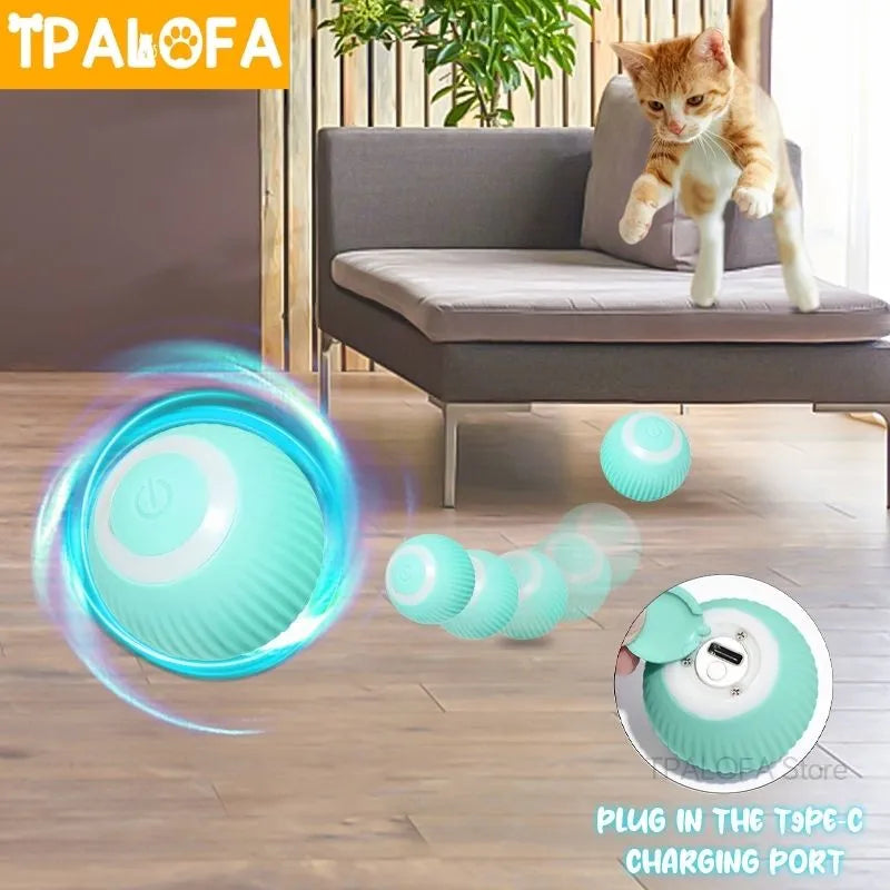 Electric cat ball toy: Autonomous rolling, indoor play for felines.