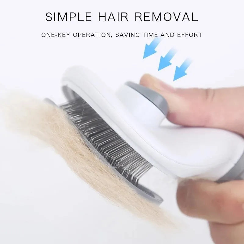 Self-Cleaning Pet Brush: Removes Hair, Grooming Tool, Dematting Comb