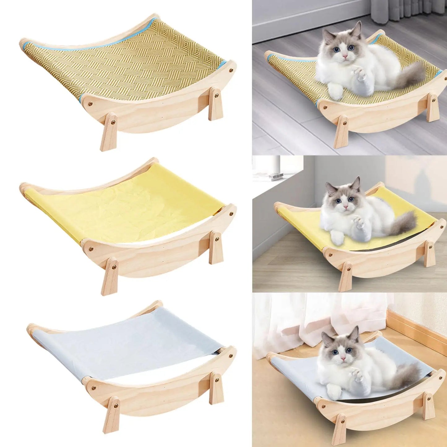 Solid Wood Hammock Bed: Swing for Cats and Dogs