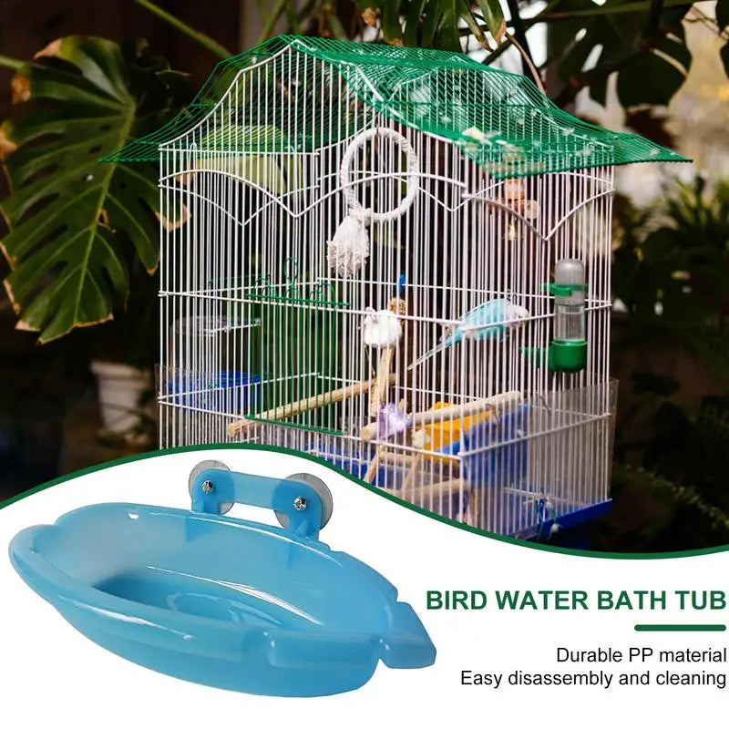 Parrot bath basin: Vibrant, functional accessory for small birds.