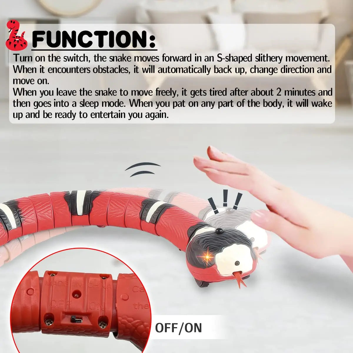 Interactive cat toys: USB rechargeable, automatic snake teaser.