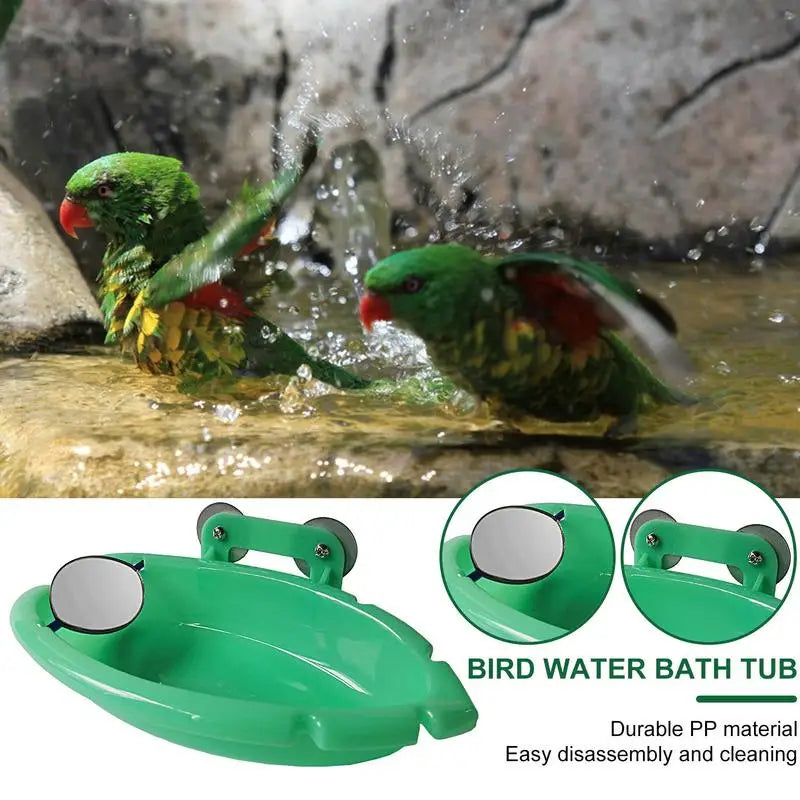 Parrot bath basin: Vibrant, functional accessory for small birds.