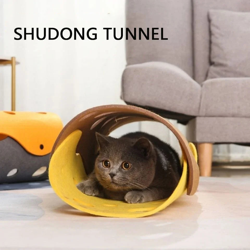 Fitness Cat Toy: Interactive tunnel bed for cats.