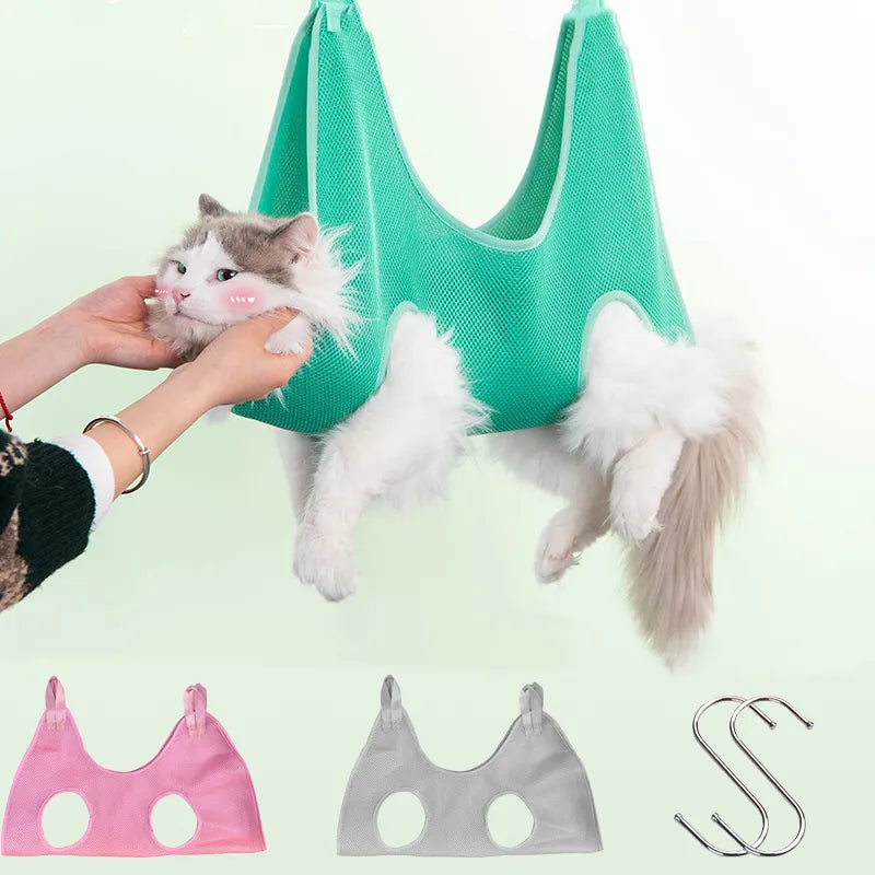 Grooming Hammock: Soft pet hammock for grooming assistance.