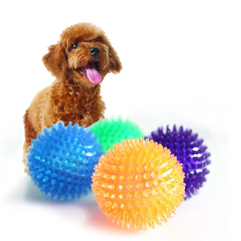 TPR hedgehog ball: Dental hygiene, interactive play for puppies.