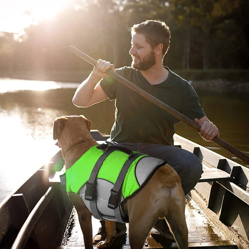 Reflective Dog Lifejacket: Breathable, for swimming safety, factory direct supply.