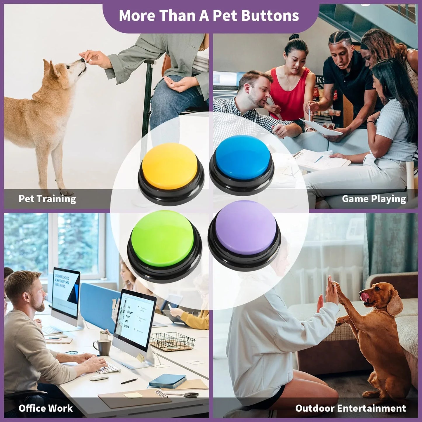 Pet Sound Button: Talking Toy, Recording Device, Training Aid