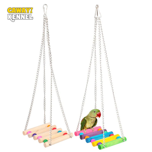 Colorful Parrot Swing Ladder: Fun Bird Exercise Supplies