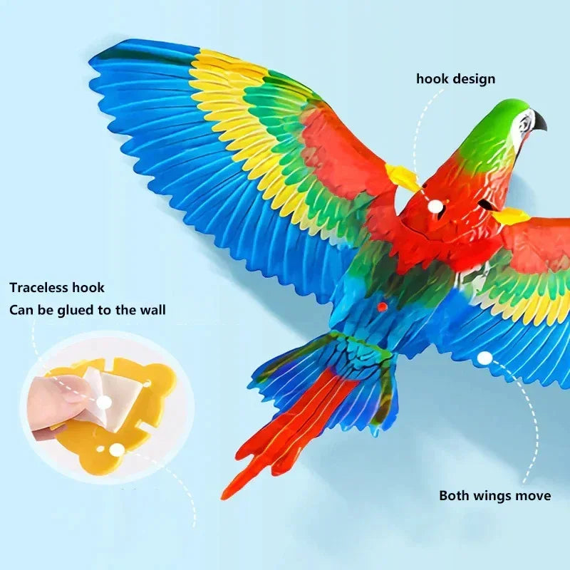 Electric interactive bird toy: Engaging playtime for cats, rope scratcher.