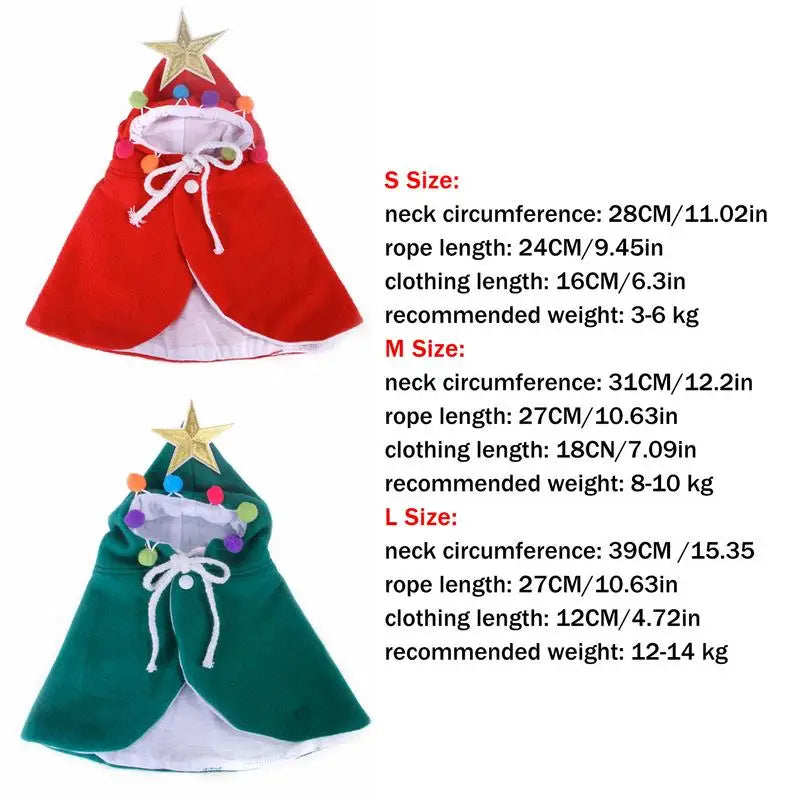 Pet Costume: Cute Christmas cloak, Halloween disguise, for cats and dogs.