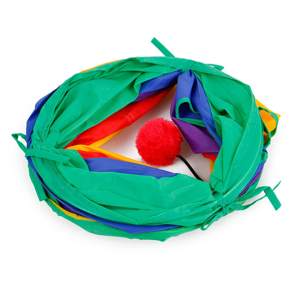 Cat Tunnel Toy: Indoor-Outdoor, Colorful, Interactive Puzzle for Cats.