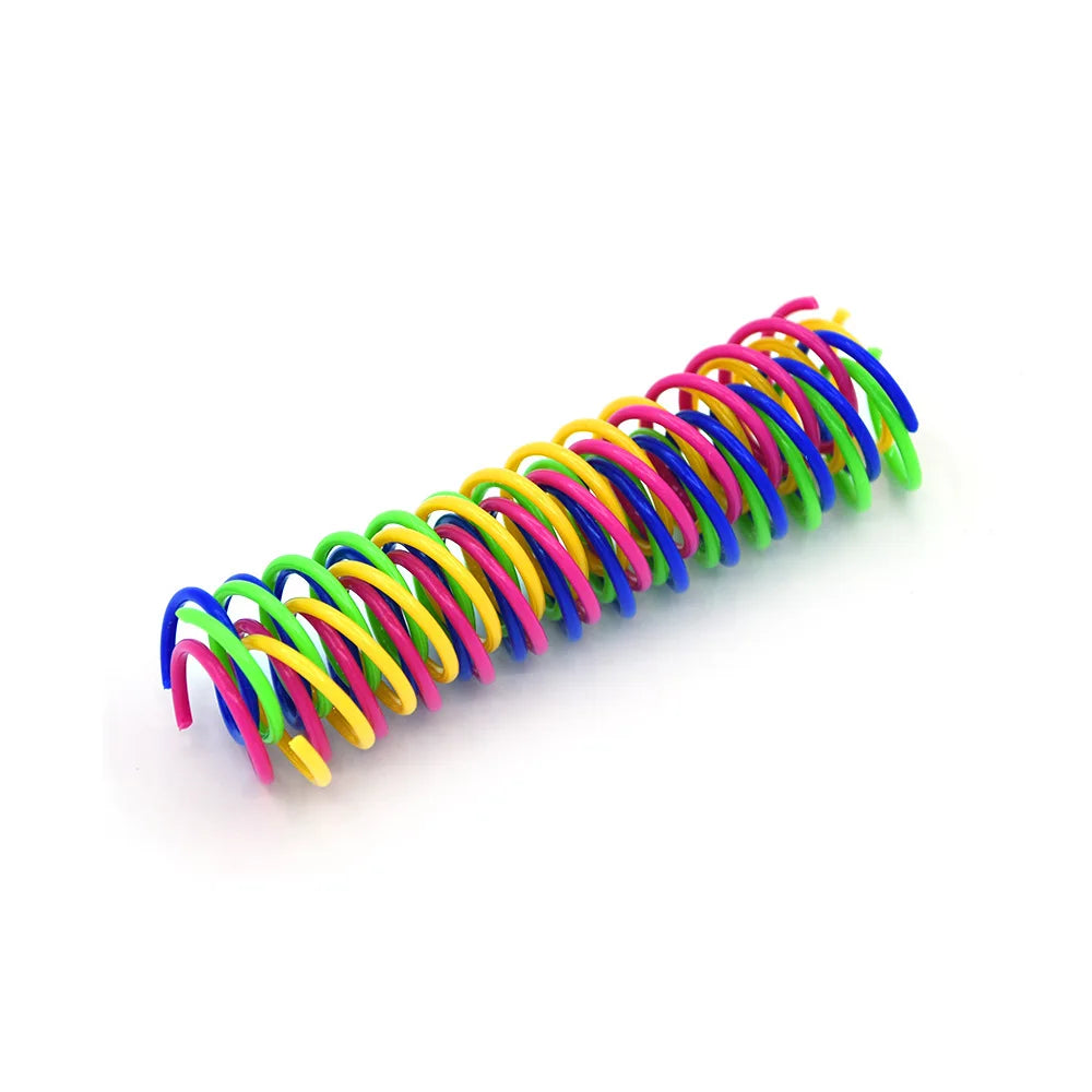 Colorful Plastic Spring Cat Toy: Interactive Pet Supplies