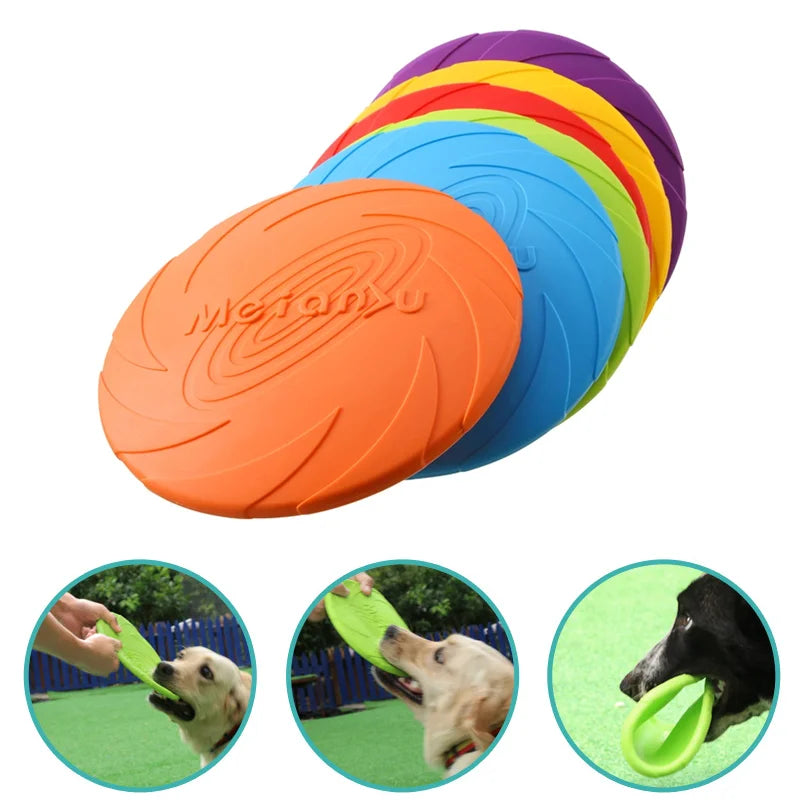 Flying Disc Dog Toy: Sturdy silicone, bite-resistant, repairable, outdoor entertainment.