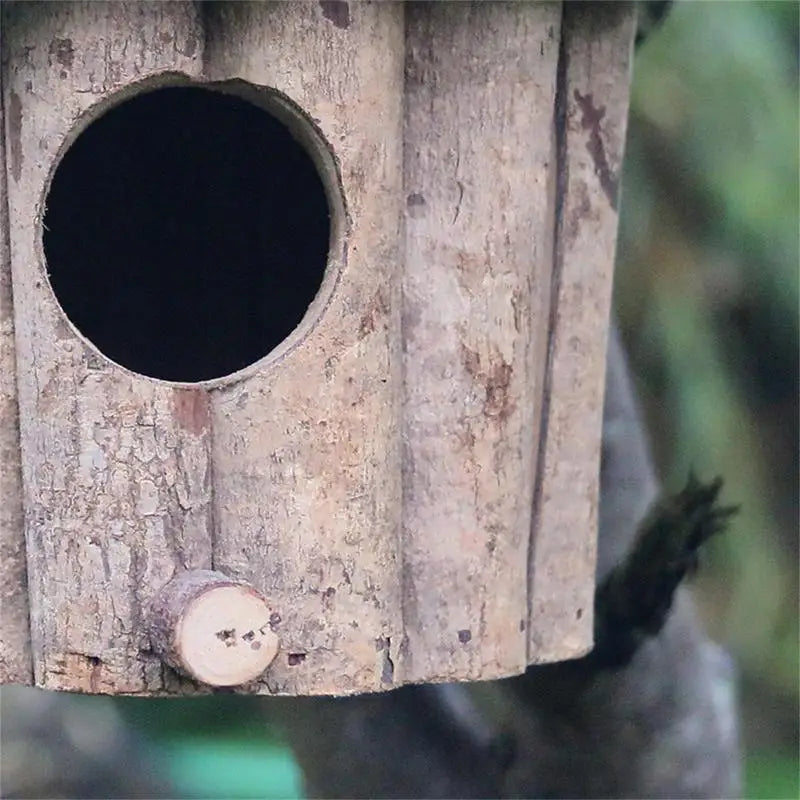 Wooden Bird Nest: Natural resting place for outdoor birds.