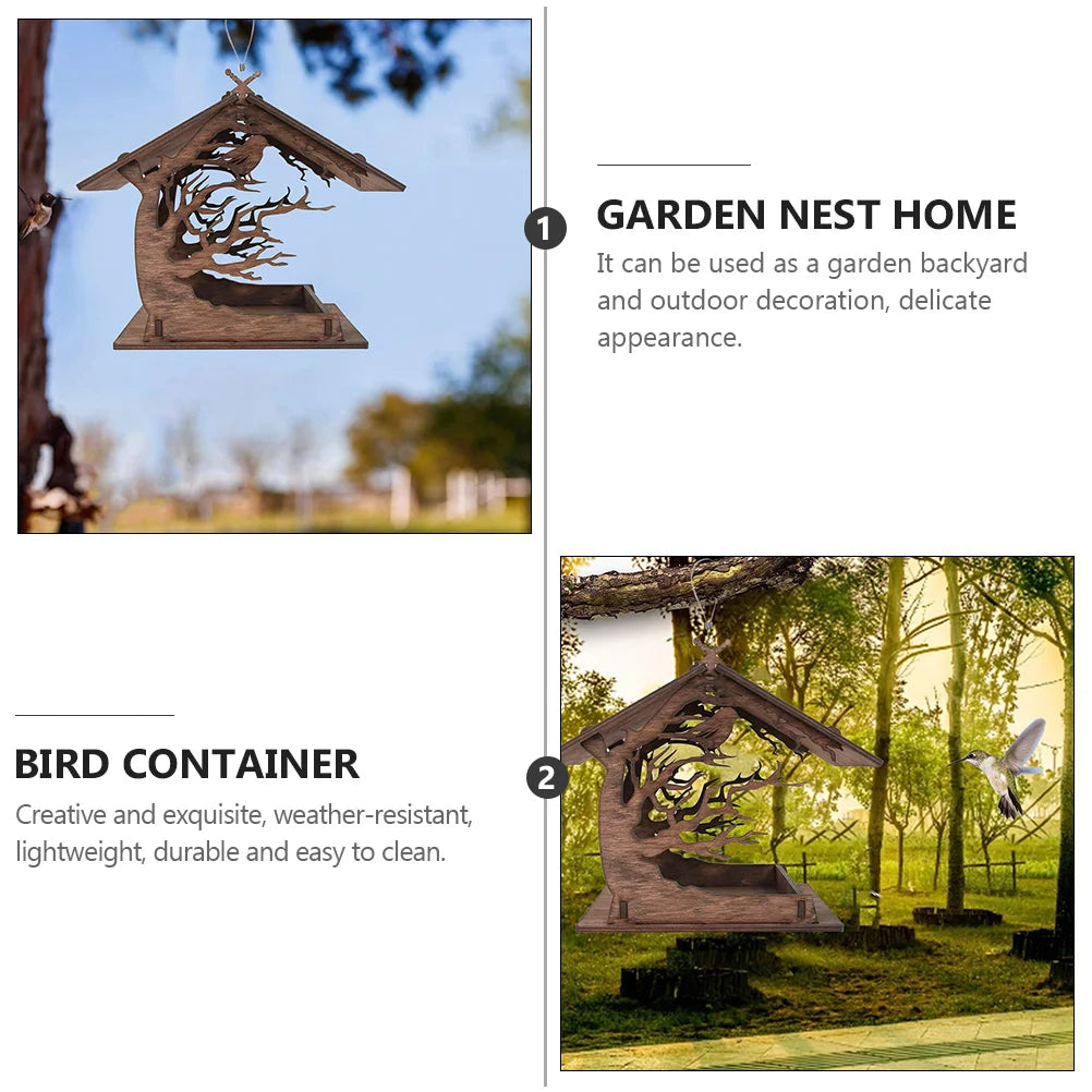 Outdoor bird feeder: Garden accessory for bird lovers, automatic feeding.