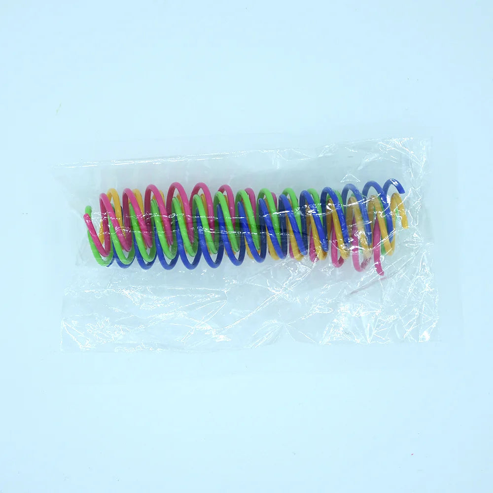 Colorful Plastic Spring Cat Toy: Interactive Pet Supplies