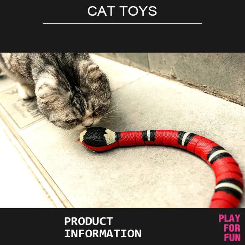 Interactive cat toys: USB rechargeable, automatic snake teaser.