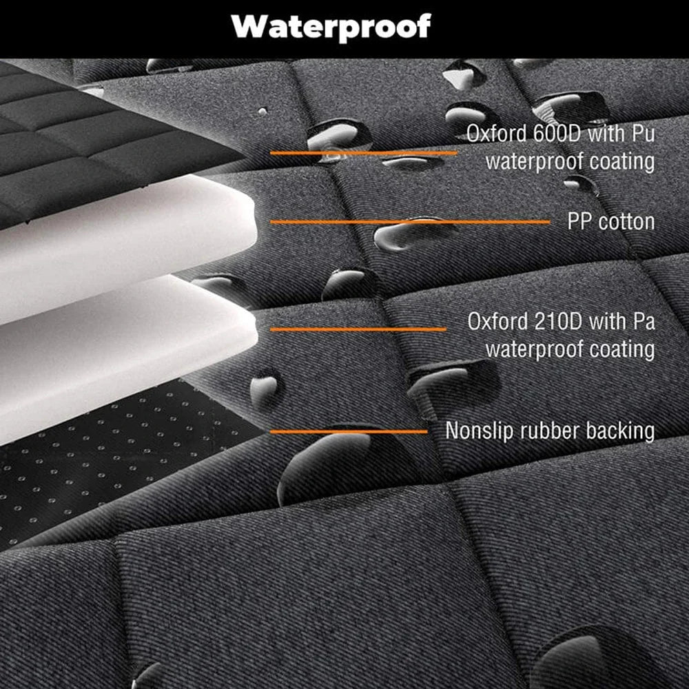 Waterproof Car Seat Cover: Protects car seats, comfortable for pets during travel.