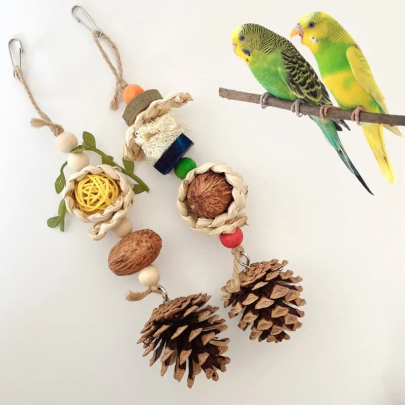 Parrot Chewing Wooden Toy: Environmental Protection Bird Cage Bite.