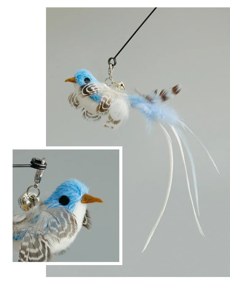 Feather Cat Wand Toy: Interactive toy for cats with bell.