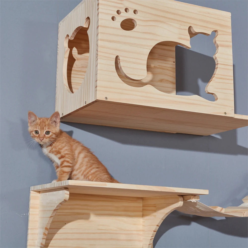 Solid Wood Cat Climbing Frame: Sturdy and Fun for Your Cat!