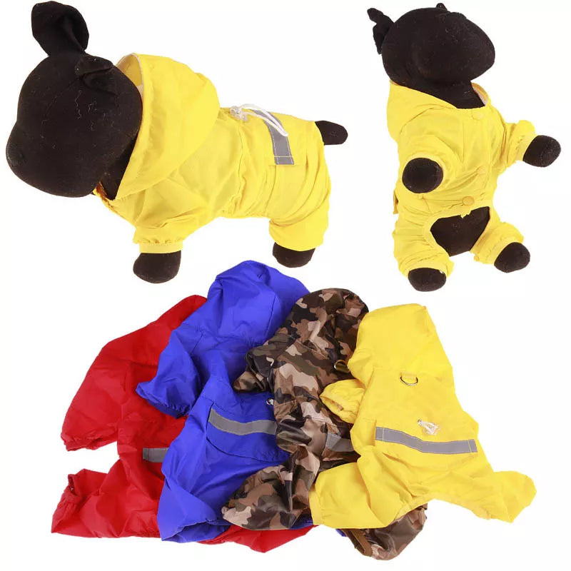 Reflective Dog Raincoat: Waterproof, camouflage design, puppy costumes.