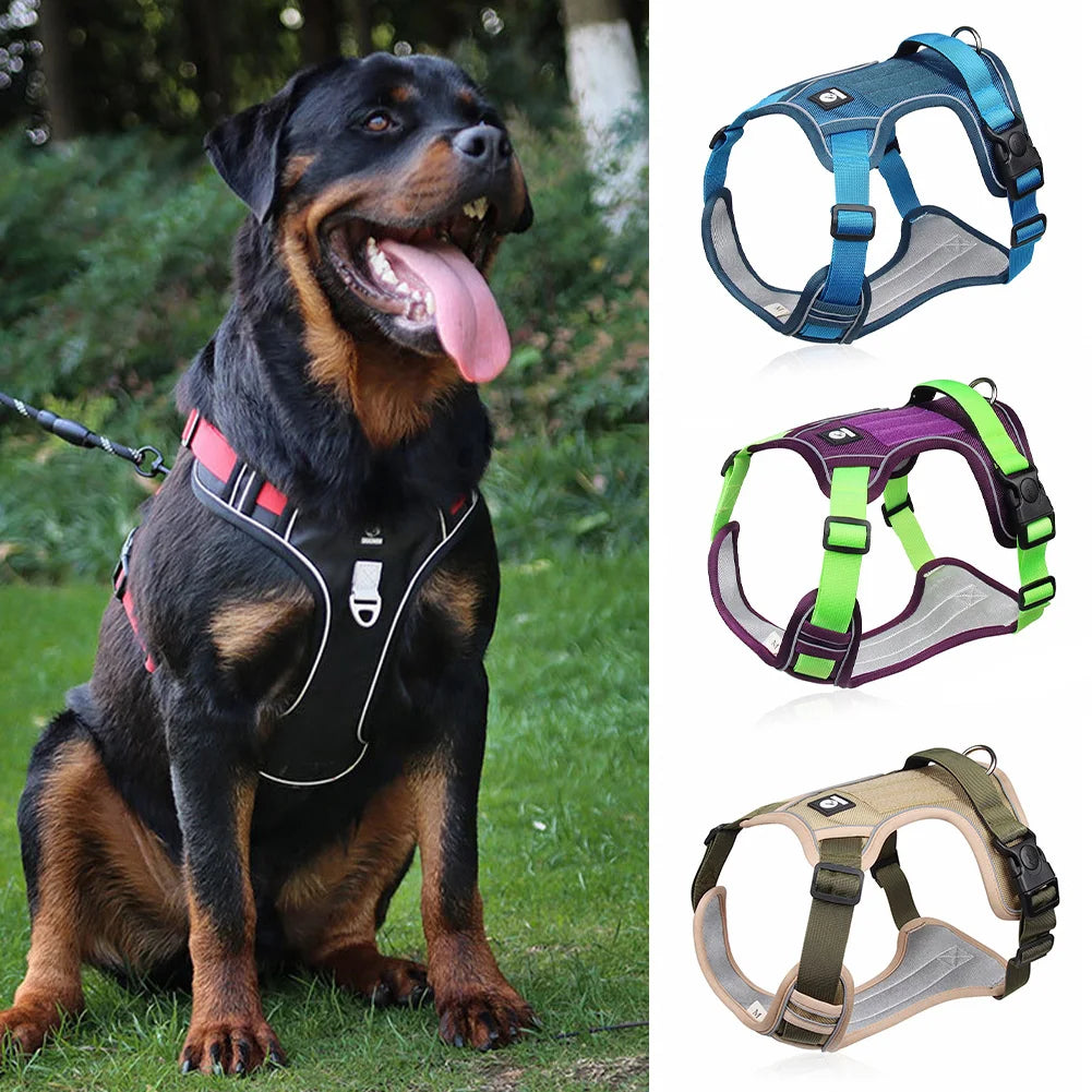 No Pull Reflective Dog Harness: Soft Mesh Padded Vest