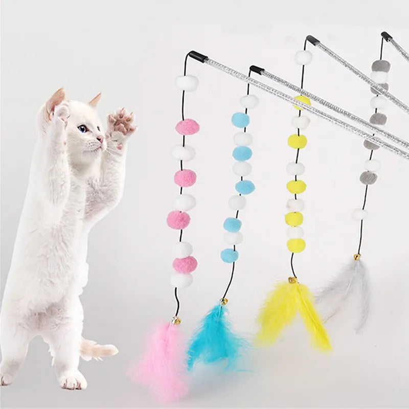 Interactive Cat Toys: Feather Stick, Durable Ball, Exercise for Kittens.