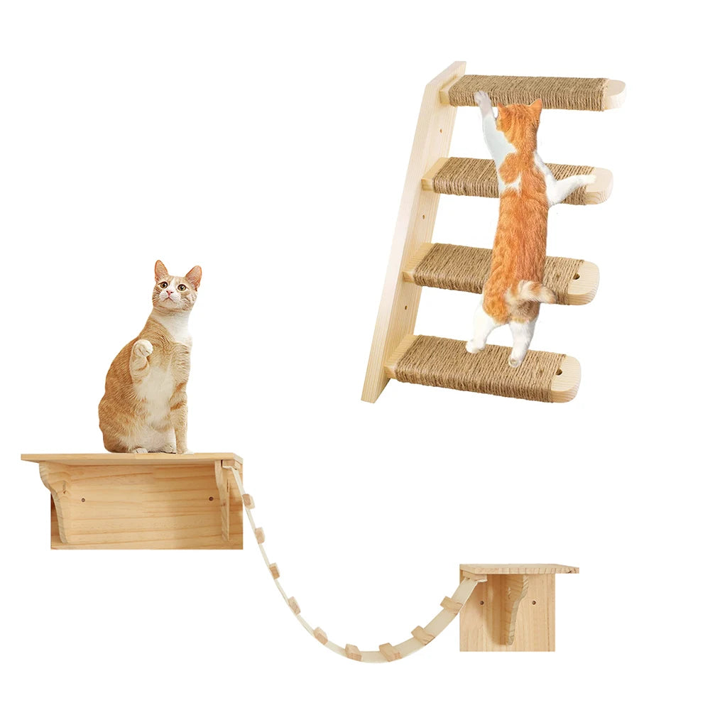 Solid Wood Cat Climbing Frame: Sturdy and Fun for Your Cat!