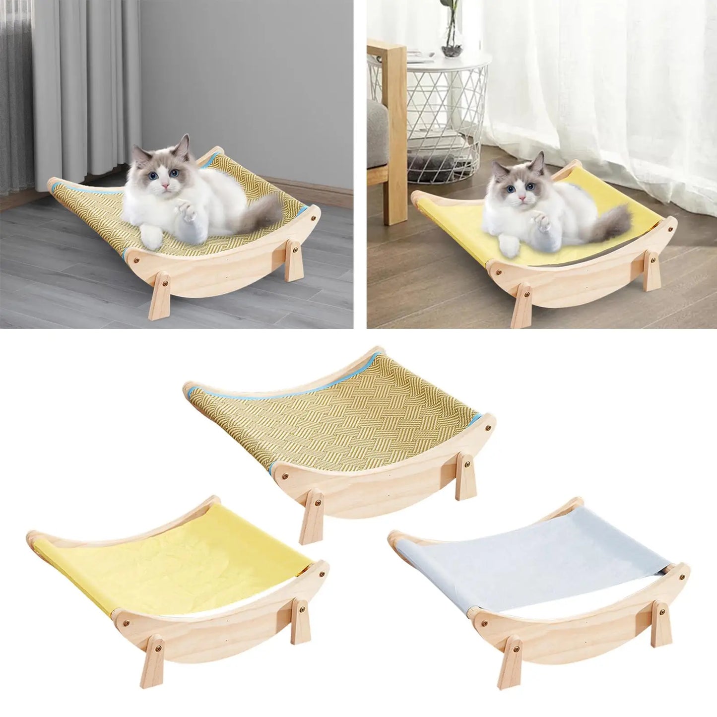 Solid Wood Hammock Bed: Swing for Cats and Dogs