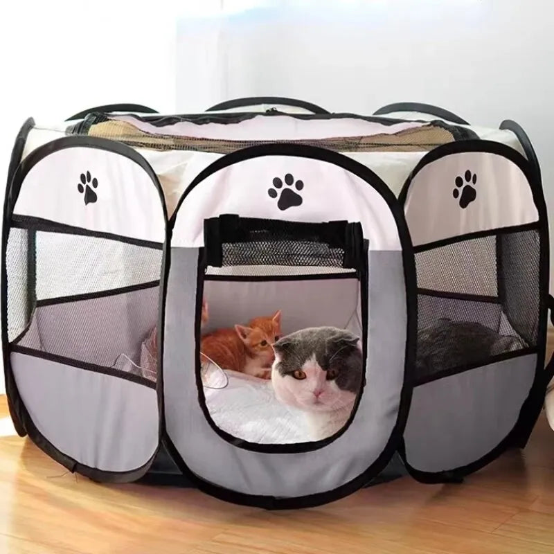 Foldable Pet Tent: Easy Setup, Outdoor Kennel, Large Dog Shelter.