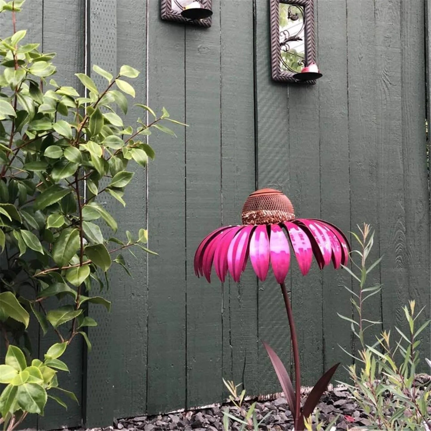 Flower-Shaped Bird Feeder: Decorative feeder for garden birds.