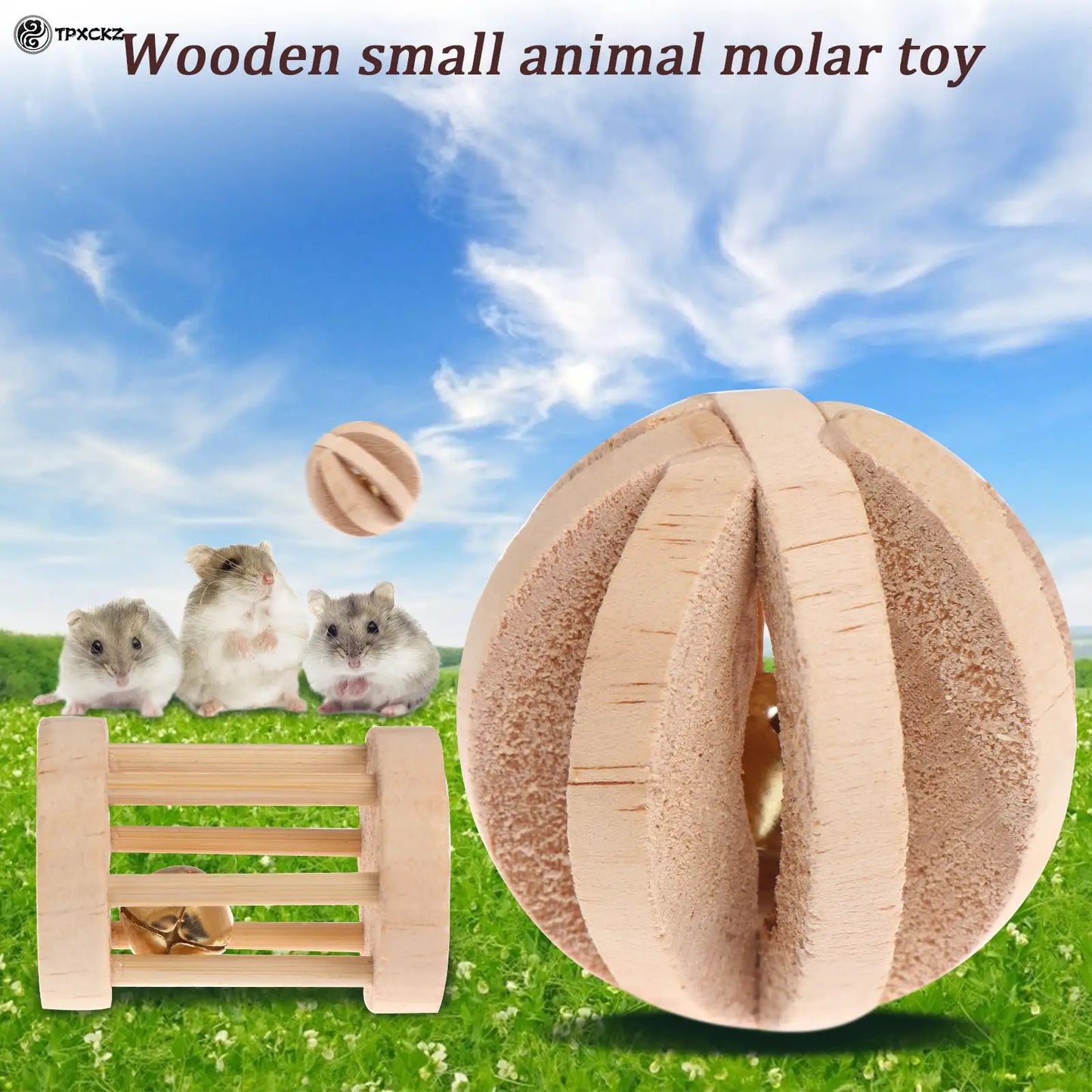 Wooden Toy: Classic, eco-friendly pet plaything.