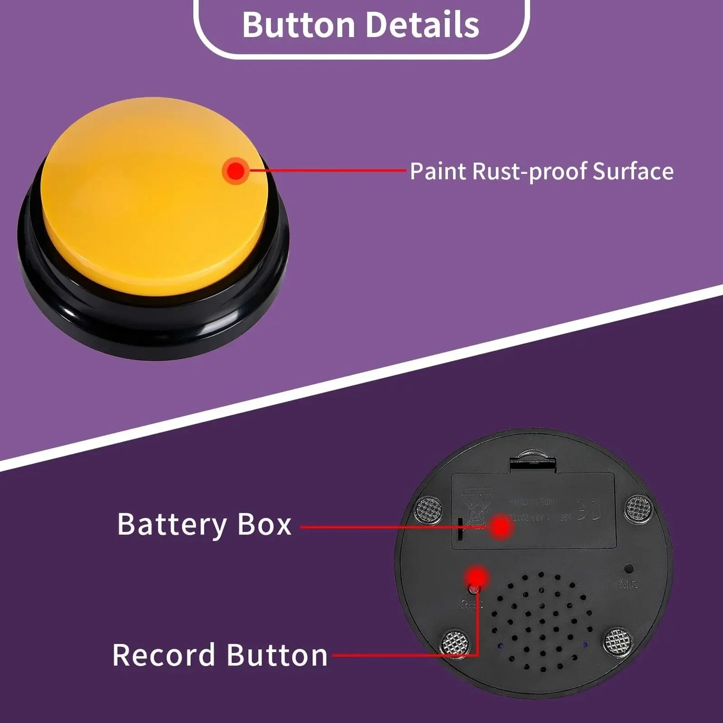 Pet Sound Button: Talking Toy, Recording Device, Training Aid