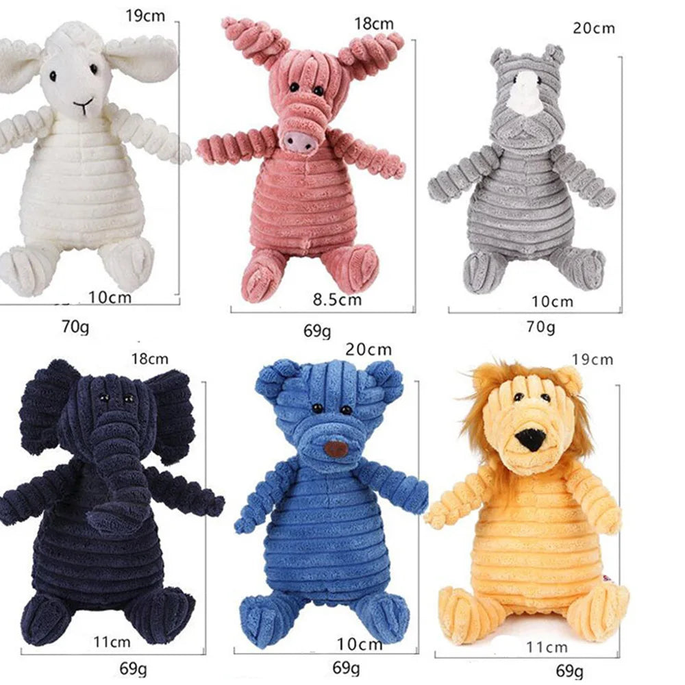 Plush Animal Dog Toy: Squeaky Corduroy Toy for Training