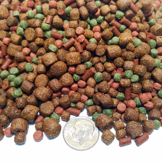 Gourmet Blend Fish Food: Floating & Sinking Large Mix for Pacus, Arowanas, Oscars - 4 oz / 1/4 lb