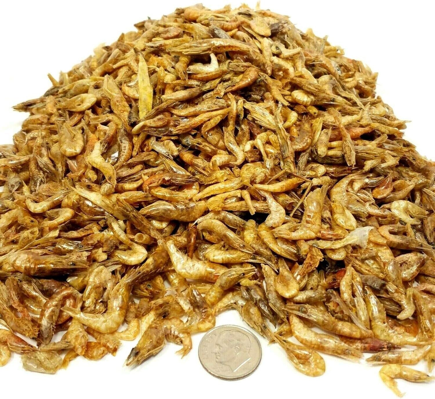 Freeze Dried Red Shrimp - 1/2" to 1&1/4" for All Tropical Fish, Koi, Turtles...1/2-Lb