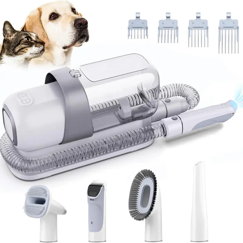  LMVVC Pet Grooming Kit - Effortless Dog Grooming Clippers with 2.3L Vacuum Suction, 99% Pet Hair Removal, Low-Noise Vacuum